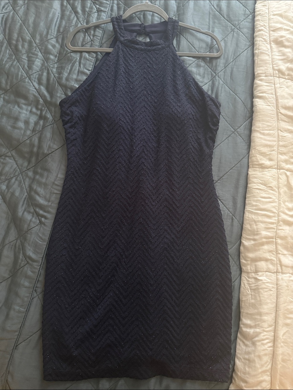Emerald Sundae Midnight Navy Halter Mini Dress